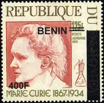 Benin 2009 Mi. 1620 surcharged Marie Curie science chemistry physics