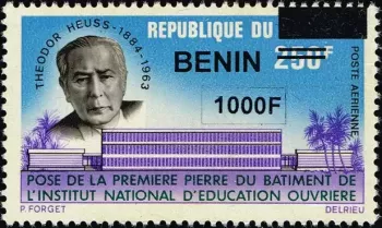 Benin 2009 Mi. 1633 Aufdruck Theodor Heuss Luftpost Bildung