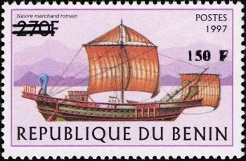 Benin 2000 Mi. 1296 Aufdruck römisches Handelsschiff Segelboot