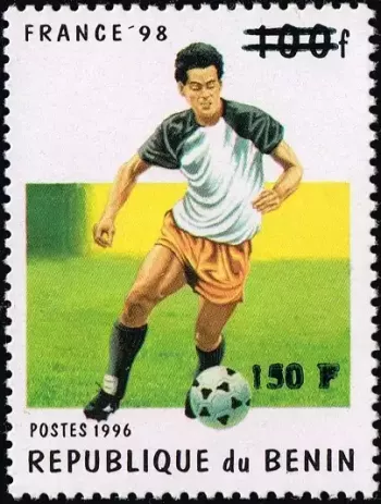 Benin 2000 Mi. 1279 Aufdruck 150F Fußball WM Frankreich 98