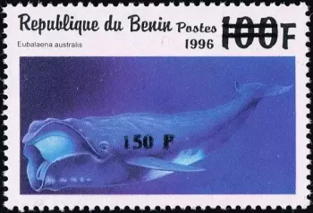 Benin 2000 Mi. 1286 overprint Southern Right Whale marine fauna