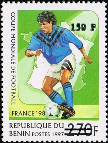 Benin 2000 Mi. 1290 Aufdruck Fußball-WM Frankreich 98