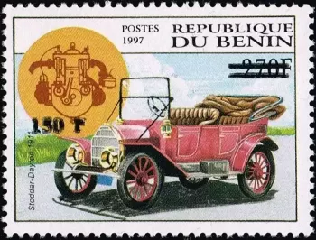 Benin 2000 Mi. 1293 overprint Stoddard-Dayton 1911 vintage automobile