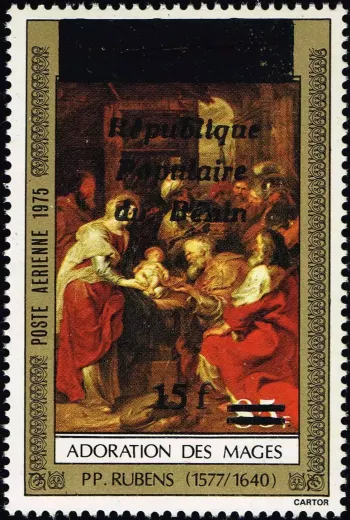 Benin 1987 Mi. C462I surcharged Rubens Adoration of the Magi painting
