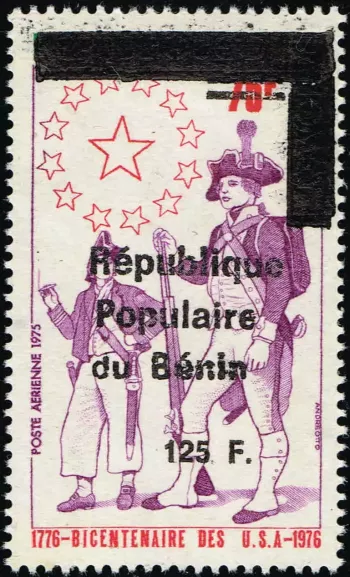 Bénin 1988 Mi. S 473 surchargé bicentenaire USA soldats révolution