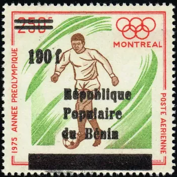 Benin 1988 Mi. 475 Aufdruck Olympische Spiele Montreal Fußball