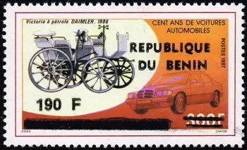 Benin 1990 Mi. 503 Aufdruck 190F Automobil Daimler Victoria 1886