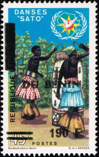 Benin 1992 Mi. 517 Aufdruck Sato-Tanz traditionelle Folklore