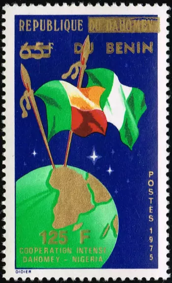 Benin 1992 Mi. 527 Aufdruck Kooperation Dahomey Nigeria Flaggen