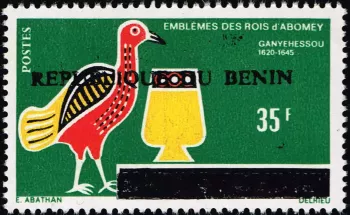 Benin 1993 Mi. 542 Aufdruck Könige Abomey Ganyehessou Vogel