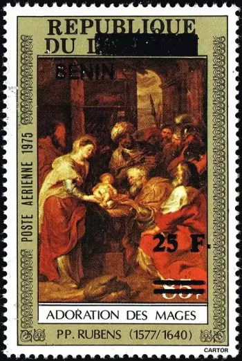 Benin 1993 Mi. 558 III Aufdruck Rubens Anbetung der Könige Gemälde