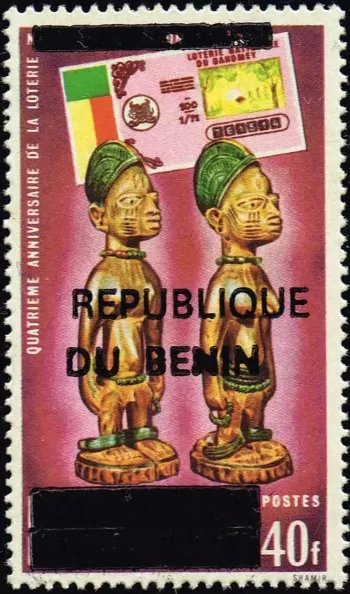 Benin 1994 Mi. 565 Aufdruck Nationale Lotterie Afrikanische Kunststatuetten