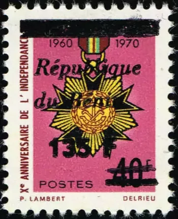 Benin 1994 Mi. 575 II überdruck Unabhängigkeitsmedaille Dekoration