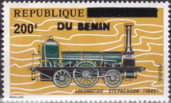 Benin 1994 Mi. 582 Aufdruck Stephenson Lokomotive 1846 Dampfzug