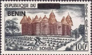 Benin 1994 Mi. 589 Aufdruck Somba-Architektur Luftpost