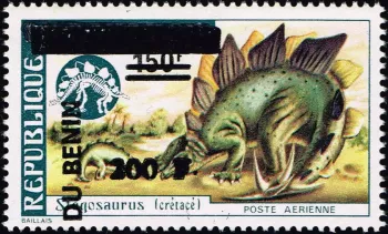 Benin 1994 Mi. 610 Aufdruck Stegosaurus Dinosaurier Luftpost