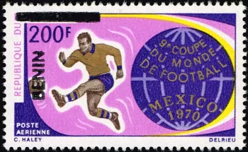 Benin 1996 Mi. 762 Aufdruck Fußball-WM Mexiko 1970 Luftpost