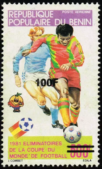 Benin 1996 Mi. 894 Aufdruck Fußball WM Luftpost Spanien