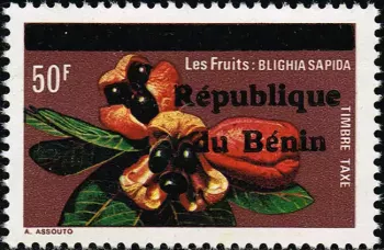 Bénin 1990 Mi. 14 Portomarke surchargé fruits Blighia Sapida