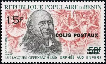 Bénin 1982 Mi. 21 Paketmarke surchargé Colis Postaux Offenbach Orphée