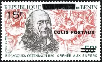 Benin 2002 Mi. 42 Parcel Stamp surcharged Colis Postaux Offenbach opera
