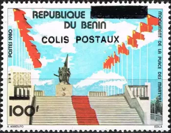 Benin 2002 Mi. 47 Parcel Stamp surcharged COLIS POSTAUX monument