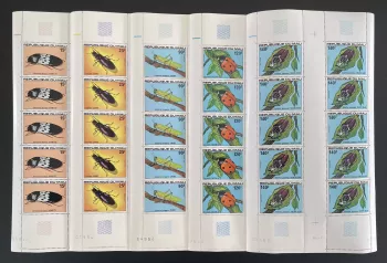 Mali 1978 YT 311-315 planche insectes coccinelle carabe criquet goliath
