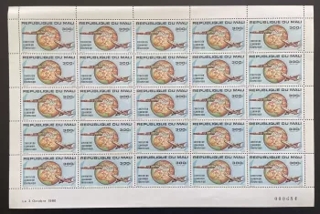 Mali 1980 YT 397 planche Convention économique Europafrique globe train avion