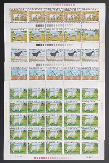 Mali 1981 YT 432-436 sheet Peul Sahel Touareg Djallonké sheep