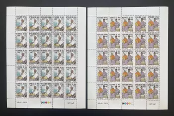 Mali 1983 YT 476-477 planche musiciens traditionnels instruments