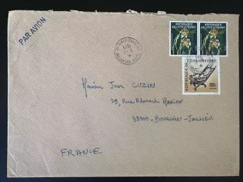 Ivory Coast 1979 Mi. A532 airmail letter flowers craft seat