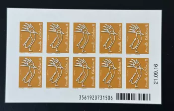 Nouvelle-Calédonie 2016 YT C1290 carnet cagou oiseau autocollant