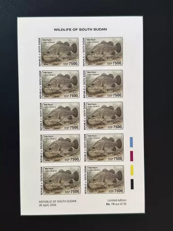 Südsudan 2026 Block ND Nilbarsch Lates niloticus Fauna Fisch
