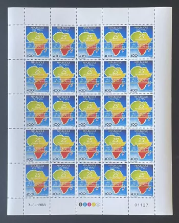 Mali 1988 YT 554 Bogen 25. Jahrestag Organisation Afrikanische Einheit