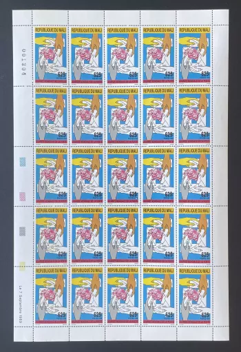 Mali 1989 YT 561 sheet World Post Day hands flowers