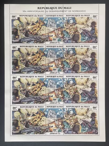 Mali 1994 YT 674-676 planche Débarquement Normandie D-Day WWII