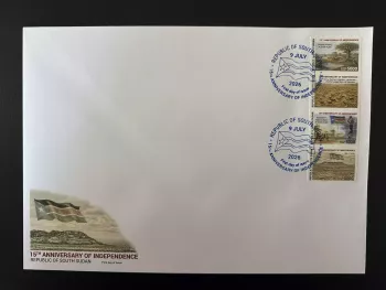Südsudan 2026 FDC 15. Jahrestag Unabhängigkeit Fauna Flagge