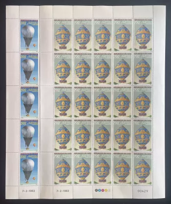 Mali 1983 YT PA 463-464 Bogen Ballonfahrt Montgolfière