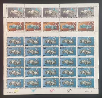 Mali 1983 YT PA 474-476 sheet Paris-Dakar Rally Mercedes automobiles