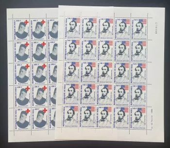 Mali 1984 YT PA 483-484 planche Henri Dunant Croix-Rouge Lincoln