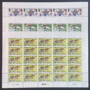 Mali 1984 YT 489-491 Bogen Olympische Spiele Los Angeles Sport