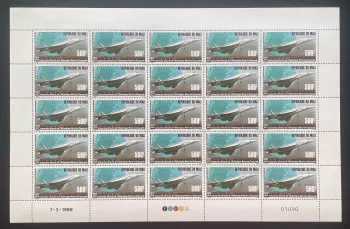 Mali 1988 YT PA 534 sheet Concorde Air France Atlantic Crossing
