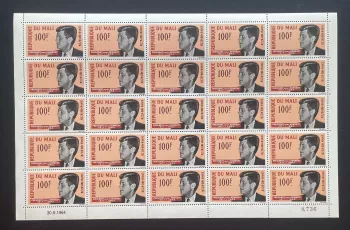 Mali 1964 YT PA 24 planche Président John F. Kennedy JFK hommage