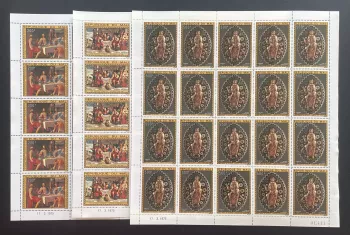 Mali 1975 YT PA 236-238 planche Pâques peinture Vinci Vierge art