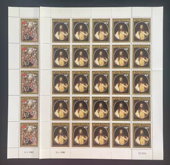 Mali 1981 YT PA 416-417 sheet Raphael Rembrandt painting Christ