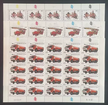 Mali 1982 YT PA 449-451 sheet firefighters fire truck