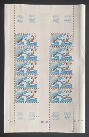 Mali 1976 YT PA 285 sheet Europafrique airmail plane ship