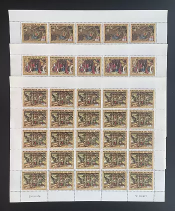 Mali 1976 YT PA 286-288 planche Noël Nativité peinture Gaddi Memling