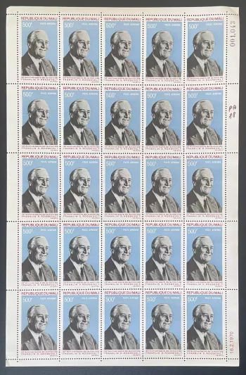 Mali 1970 YT PA 88 planche Franklin Roosevelt président USA