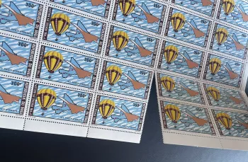 Mali 1972 YT PA 170-171 planche vol postal ballon montgolfière carte
